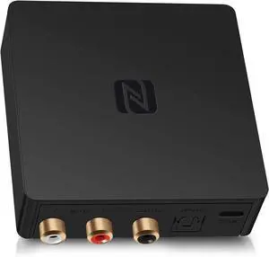 B1 Bluetooth Stereo Receiver aptx LL Hi-Fi V5.1 Audio Receiver TI DAC for Analog Stereo RCA Output with Long Range Digital Coaxial and Optical Output with NFC