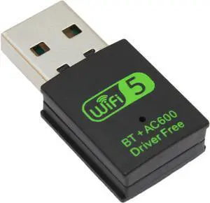 Mini WiFi Dongle | USB Bluetooth WiFi Receiver Driver Dual Band Network Card 600Mbps Dual Band 2.4 | 5Ghz Wireless Network External Receiver |for PC | Laptop | Desktop