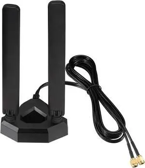 Eightwood WiFi 6E Tri-Band Antenna 6GHz 5GHz 2.4GHz Gaming WiFi Antenna Magnetic Base with 6.5ft Extension Cable for PC Desktop Computer PCIe WiFi 6E Card, Router