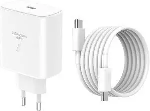 45W European Super Fast Charger Europe Travel Plug Adapter for  Galaxy S25 S24 S23 S22 S21 Ultra Plus MacBook iPad Air Pro EU USB Type C Wall Charger PD PPS Italy France Israel Euro Essentials