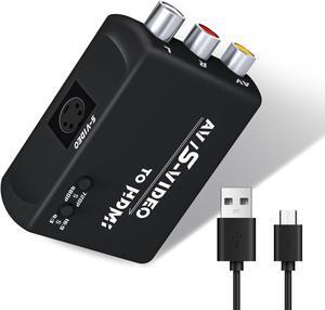 S Video to HDMI Converter AV to HDMI Converter RCA to HDMI Converter Composite to HDMI Converter CVBS Video Audio Adapter Compatible for PAL/NTSC for TV/PC/PS1/PS2/ STB/Xbox/VHS/VCR/DVD