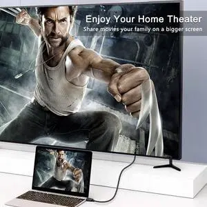 USB to HDMI Adapter Cable 6.6FT USB to HDMI Cable Male to Male Full 1080P HD Display Cable Audio Video Converter Cord for PC/Laptop to Monitor/HDTV/Projector