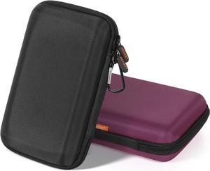 2 Colors Shockproof Hard Shell Carrying Case For GPS External Hard Drive Power Bank Charger Cable Heart Monitor Cell Phone Electronic Accessories - Larger Capacity Storage Pouch Travel Bag