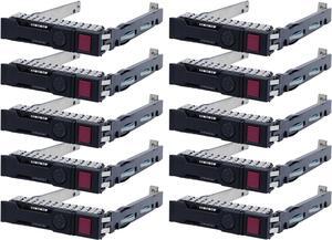 Hard Drive Caddy 2.5" SAS SATA Drive Caddy 651687-001 651699-001 SSD Bracket Compatible for HP Gen8 Gen9 G8 G9 ML350p DL360e DL320e DL380e SL270 sL230, 10 Pack