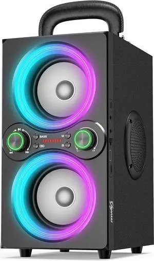 Bluetooth Speakers, 80W(Peak) Wireless TWS Portable Bluetooth Speaker, Beat-Driven Lights, 100dB Loud Stereo Speaker with BassUp, Speakers with Subwoofer for Outdoor, Party, Camping