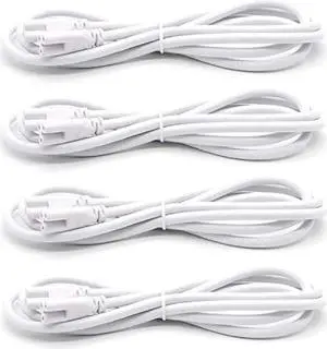 5FT 1.5 Meter T5 T8 Tube Light Fixture LED Linkable Cords, Double end Connector Cable, Power Extension Wire for LED Integrated Single Fixture, Shop Light, Garage Light, Under Cabinet Light, Pack of 4