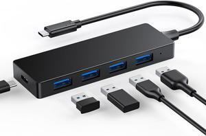 USB C Hub, 4 USB 3.0 Ports, USB C to USB Hub, USB C Splitter for Laptop, Ultra Slim Portable Data USB Adapter 3.0 Multiports Fit for MacBook, Chromebook, and More Type C Devices