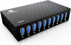 10 Ports USB Hub 3.0 Powered Aluminium - USB Hub Charger - Multiple Port - USB Splitter Hub with Power Adapter 12V/5A/60W - for Laptop, PC,Flash Drives, HDD,Hard Drive,Mouse,XPS,Xbox,Keyboard