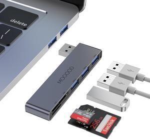 5-Port USB Hub USB Splitter for Laptop USB 3.0 Dual Slot Flash Memory Card Reader for Camera USB Hub Multiport Adapter with 1USB 3.0 & 2USB 2.0,SD/TF Card Reader for Dell, Asus,HP,MacBook Air