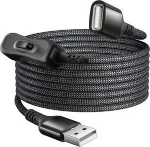 Itramax USB On/Off Switch Cable 3.3FT,USB A Male to Female Extension Switch Charger Cord Upgraded Toggle Controller Power Extender Line for PC,TV,Carplay,LED Strips,LED Desk Lamp,Fan,iOS System,Light
