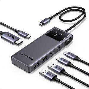 UGREEN Uno 6 in 1 USB-C Hub with 10Gbps USB-C & USB-A Data Ports 4K@60Hz HDMI for MacBook Pro/Air, iPad Pro, Surface, XPS, Thinkpad and More.