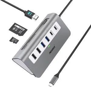 USB C Hub,Mosirui 9-in-1 USB C Hub Multiport Adapter Docking Station USB CHub with 4KHDMI,5Gbps USB-A3.0/USB-C 3.0, USB 2.0, 100W PD, SD/TF for MacBook/Pro iPad/Dell/HP/Desktop/Laptop