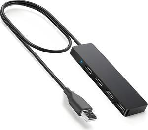 USB Hub, USB Splitter,USB 4-Port Adapter,USB Extender for for Laptop, PC, MacBook, Mac Pro, Mac Mini, iMac, Surface Pro and More (Black-USB 2.0/1m)