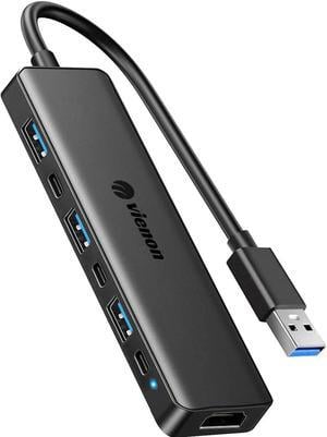 USB 3.0 to HDMI Adapter (7-in-1), USB 3.0 Hub with HDMI 1080P, USB 3.0, USB 2.0, USB C Data & Power Ports, USB to HDMI Hub for Monitor, PC, Laptop, Desktop Support Windows 7/8/10/11 & Mac OS