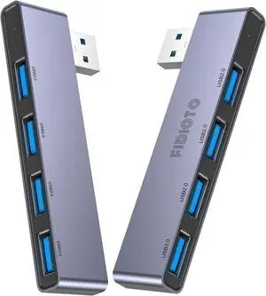USB Hub(1 Right and 1 Left), Fidioto 4-Port USB Hub(1 * 3.0 Port, 3 * 2.0 Port) USB Splitter USB Expander for Laptop, Xbox, Flash Drive, HDD, Console, Printer, Camera,Keyborad, Mouse