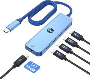 VCOM 10Gbps USB C Hub5 Ports USB C Splitter with 100W Power DeliveryPortable USB C Multiport Adapter Compatible with MacBook Pro/Air, Surface Pro, Dell, HP, Microsoft, Not Support Monitor (Blue)