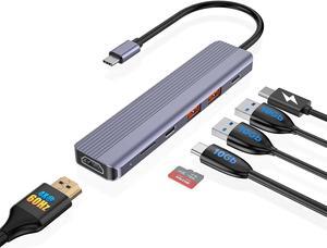 Type C USB Hub, 10Gbps USB C Hub, USB C Splitter with 1 USB C 3.2 Gen 2 and 2 USB A 3.2 Gen 2 Data Ports, 4K@60HZ HDMI, 100W PD, Micro SD 3.0 Card Reader, for MacBook, XPS, Dell, Samsung