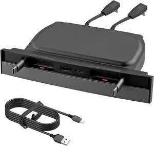 EYPINS USB Hub Suitable for Tesla,Retractable Hub Docking Station Compatible with Tesla Model 3/Y,Fast Charge Cable Adapter,2M USB Cable,2pcs Type-C Retractable Cables,Center Console USB Hub Interior