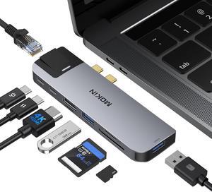 MOKiN USB C Multiport Adapter Hub Mac Dongle for MacBook Pro/Air with 4K HDMI Port, Gigabit ethernet, 2 USB, TF/SD Card Reader, USB-C 100W PD and Thunderbolt 3