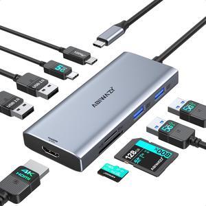 USB C Hub HDMI USB Adapter for MacBook Pro/Air M1 M2 M3 13 15 16, Accessories Mac Dongle USBC Multiport Adapter 9 in 1 Dock with HDMI 4K@60Hz,SD/TF Card Reader, USB C Port,100W PD, and 4 USB Ports