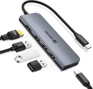 QUUGE USB C Hub with 4K HDMI, 5 in 1 USB C to HDMI Multiport Adapter 5Gbps, 100W Power Delivery, 3 USB3.0 Data Ports, USB C Dongle for MacBook Pro/Air, iPad Pro, iMac, iPhone 15 Pro, XPS, Thinkpad