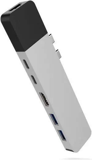 HyperDrive Mac USB C Hub Adapter, Sanho USB Type C Multi-Port Hub MacBook Pro 2020 2019 2018-2016, MacBook Air 8-in-2 Dongle w USB-C 100W PD, 4K HDMI, MiniDP, microSD/SD Card Reader, 2xUSB A- Silver