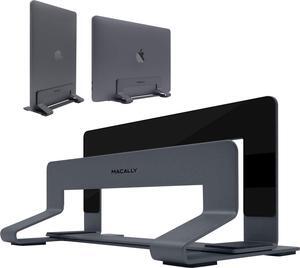 Macally Vertical Laptop Stand for Desk - Adjustable Desk Laptop Holder for Universal Compatibility - Saves Space & Improves Airflow - Use as MacBook Stand Vertical Dock (Pro/Air) - Weighted Frame