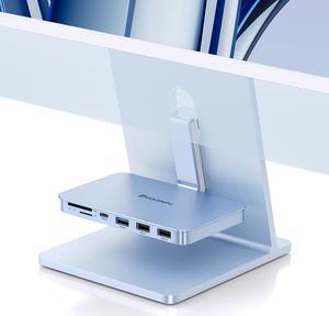 Minisopuru iMac Accessories  USB C Hub for iMac 24 inch 2021/2023 with USB 3.2 10Gbps, iMac USB Adapter Compatible with iMac 24 M1/M3 and Studio Display 27 inch, Blue (without SSD Port).
