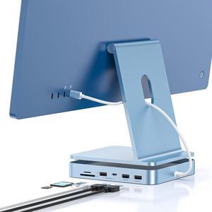 USB C HUB for iMac 24 inch 2021/2023, PULWTOP 7 in 1 USB Hub Adapter iMac Accessories for iMac M1/M3 with USB C 10Gbps 3*USB A SD/TF, Docking Station Support Expand M.2 SSD (Not Included),Blue