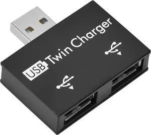 Heayzoki USB Splitter Male to 2 Female Adapter,USB 2.0 1 Male to 2 Female Extension Converter,2-Port USB 2.0 Hub for Data Charging Syncing(Black)
