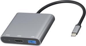 USB Hub HDMI Type C Adapter, DAPOKJD USB C to HDMI Multiport Adapter with 100W PD in Charging Port+USB3.0 5Gbps Port USB-C Multiport Dongle Compatible for Ipad/MacBook Pro/Air/Switch and More