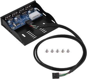 USB2.0 Front Panel Hub, USB Floppy Front Panel 3.5 Inch Floppy Bay 9 Pin to 4 Interface USB 2.0 HUB, Computer Accessories