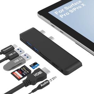 Surface Pro 9 Accessories, Surface Pro 9 Docking Station with 4K HDMI, USB-C Thunderbolt 4 (8K@30Hz Display+40G Data+100W Power), 2 USB 3.0, 3.5mm Audio, SD/TF Card Slot for Surface Pro 9/Pro X