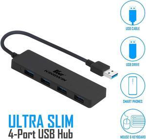 Kingwin USB Hub 4 Port USB 3.0 Data Hub for Mobile SSD, MacBook, Mac Pro/ Mini, iMac, Chromebook, Surface Pro, USB Flash Drives, Notebook PC, XPS, and More [Ultra Slim]
