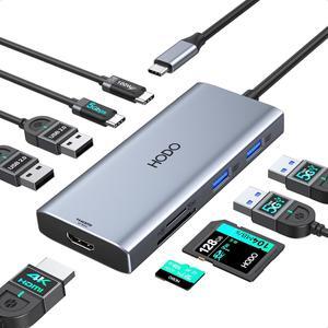 USB C Hub Multiport Adapter for MacBook Pro/Air,9 in 1 USB C to HDMI Mac Dongle with 4K@60Hz+PD100W+SD/TF Card Reader+USB3.0+USB2.0 Compatible for Ipad/iPhone 15 pro/max/Dell XPS/HP/Lenovo and More