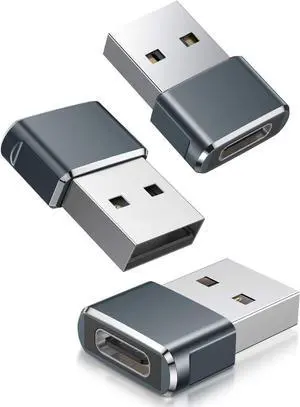 Basesailor USB to USB C Adapter 3Pack,Type C Female to USB A Male Charger Cable Converter for Apple Watch Ultra iWatch Series 9 8 SE,AirPods Pro 2,iPhone 15 14 13 12 Max,iPad 10 Air 4 5 Mini 6,S23,OTG