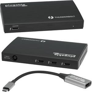 Plugable Thunderbolt 4 Hub, 4-in-1 Pure USB-C Design, Includes USB-C to 4K HDMI Adapter, Laptop Charging, Compatible with Windows, Mac, iPad Pro and Thunderbolt 4, USB4, Thunderbolt 3, USB-C Devices
