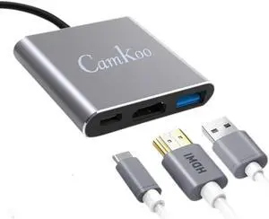 USB C to HDMI, USB C, USB3.0 Adapter, Triple Display Adapter USB C Adapter USB C Hub with HDMI, USB C, USB3.0 Docking Station 4K @30hz for Laptops HP Dell Surface Lenovo Thinkpad Chromebook
