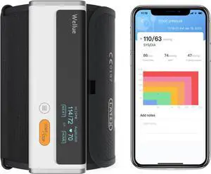 Bluetooth Blood Pressure Monitor for Home Use, Upper Arm Blood Pressure Machine with Cuff Size 8.6"-16.5", Portable Digital BP Monitor with Free APP for iOS & Android, Reports Shareable