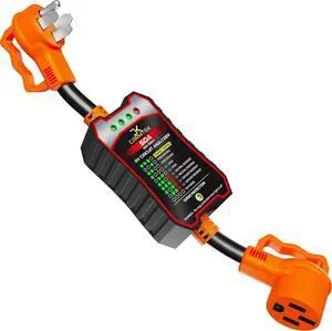 RV Surge Protector 50 Amp - RV Circuit Analyzer with Integrated Surge Protection - Smart 50 Amp Surge Voltage Defender with Grip Handles