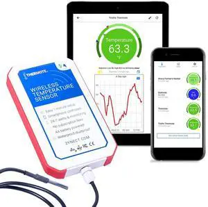 Thermote Wireless Remote Temperature Sensor. WiFi Thermometer Monitor. 24/7 Text/email alerts. Monitoring and History. Water/Dust Proof. No Subscription/Monthly Fees. Made in USA. -