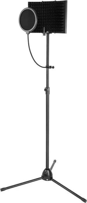 Microphone Studio Recording Kit with Microphone Isolation Shield, Adjustable Wind Screen Bracket Stand, Pop Filter, for Vocal Acoustic Recording and Podcasting