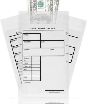 Proof Bank Deposit Bags - Self-Adhesive Seal, Write-On Surface, 6"x9" Clear Plastic Cash Envelopes | Pack of 500
