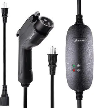 Level 1 & 2 EV Charger - 110-240V at 16 Amps - Portable Electric Vehicle EV Charger with NEMA 6-20 with NEMA 5-15 Adapter Plug for J1772 Electric Cars
