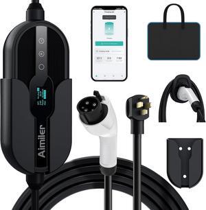 Level 2 Electric Vehicle (EV) Charger(32Amp, 220V-240V, NEMA 14-50 Plug), 25ft Cable ETL Listed Portable Indoor/Outdoor EVSE SAE J1772 EV Car Charging Station w/Delay Timer, WiFi Enabled