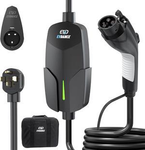Level 2 EV Charger 7.68KW NEMA 14-50 Plug 32 Amp Portable Electric Vehicle Charger with 25ft Cable Outdoor SEA J1772 EV Car Charging Station Compatible with All J1772 Evs