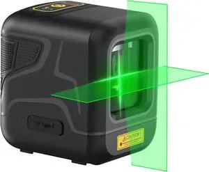 D2 Laser Level, 100 ft Self-Leveling Green Cross Line Laser, USB-C Rechargeable, Rotatable 360 Degree, Pulse Mode, Magnetic Bracket, Carrying Pouch, for Picture Hanging and Home DIY - Black