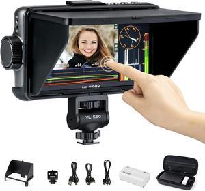 DC-550 Pro Touchscreen Camera Field Monitor 4K HDMI (5.5 Inch) DSLR Camera Monitor with Battery Sunshade Hood 3D Lut Peaking Focus Assist 1200 nits 160° Wide View Angle DC 12V Type-C 5V in