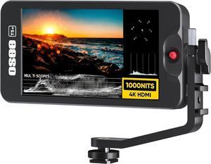 T5+ 5.5 Inch 1000nits Camera Monitor, Customizable False Color Field Monitor, HDR 4K HDMI Input 8 MySets Preview Workflow DSLR Monitor, Peaking Focus Assist, Waveform, 3D Lut, One-Key Operation