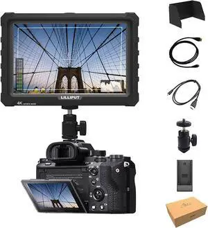 1920x1200 IPS Screen Camera Field Monitor 4K HDMI Input Output Video for DSLR Mirrorless Camera  A7S II A6500 Panasonic GH5  5D Mark IV DJI Ronin M Black VIVITEQ Exclusively